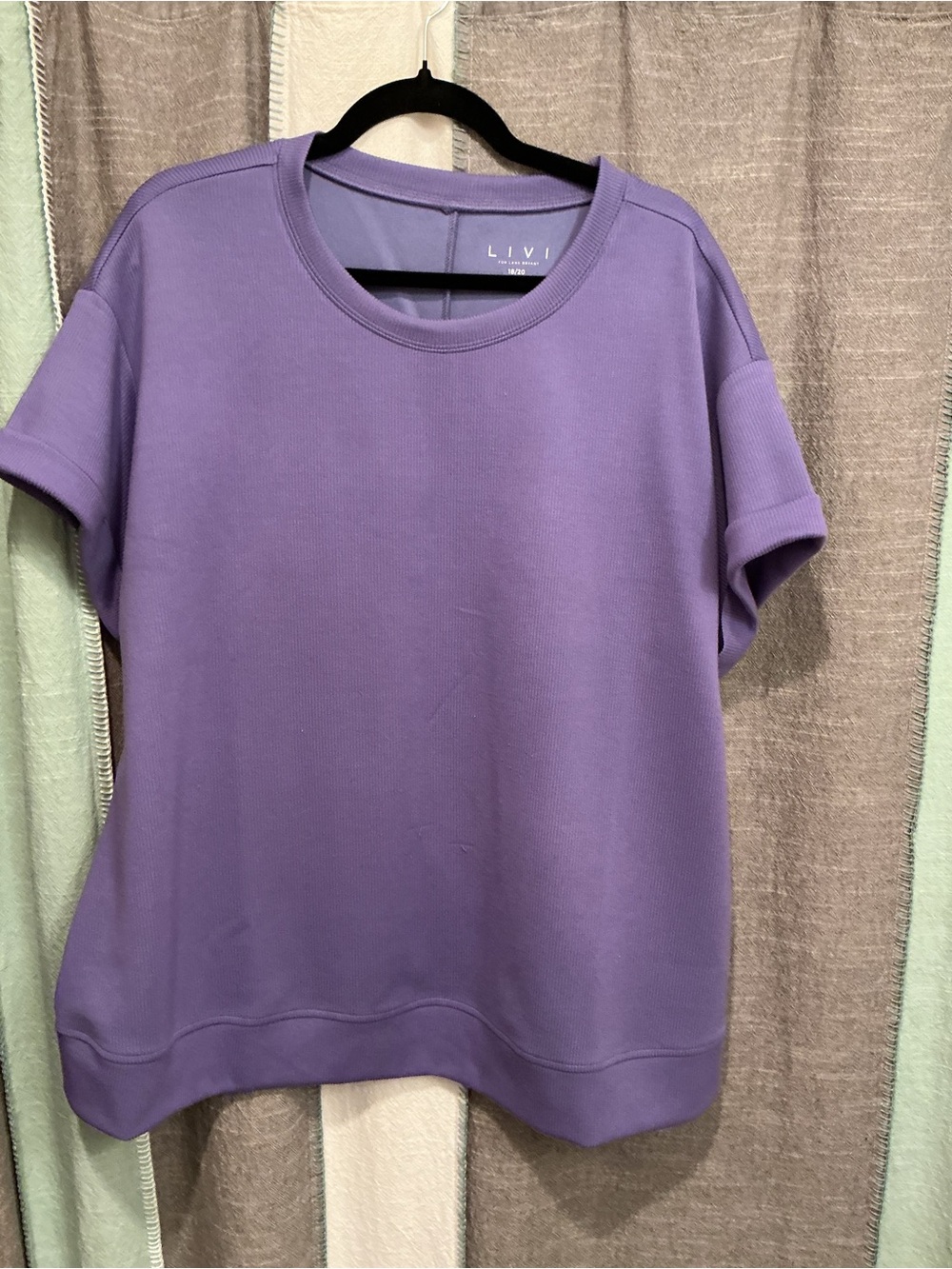 Lane Bryant Lavender Short Sleeve Sweatshirt